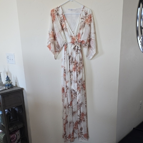 Baltic Born Floral Maxi Dress in White and Orange - Picture 2 of 6
